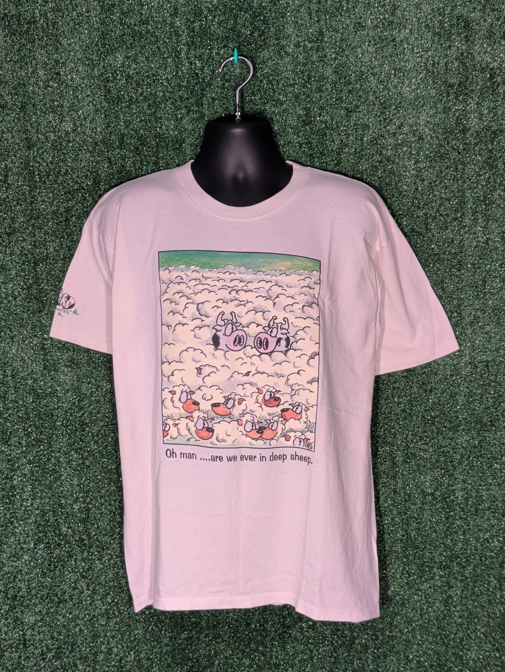 Vintage 90s A Herd Of Laughter “Deep Sheep” Comedy Textured T-Shirt Mens Medium